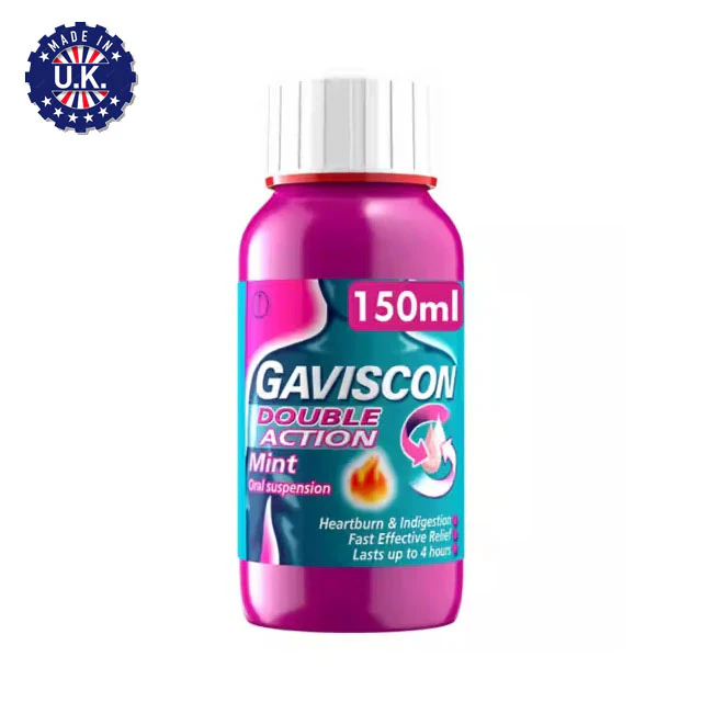 UK Gaviscon Double Action Heartburn & Indigestion Liquid 150ml